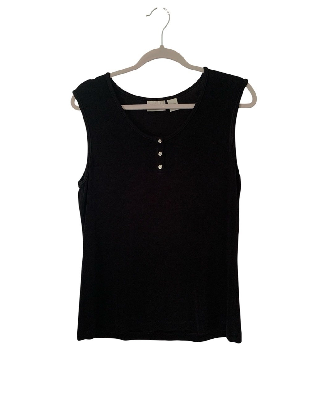 Chico's Travelers Black Henley Tank Top
Acetate Blend Size 2 Large